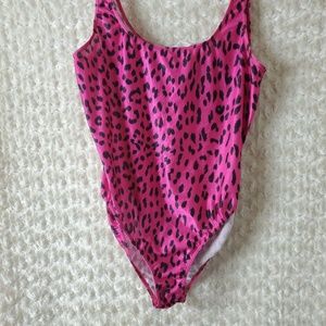 Danskin Womens Swimsuit Size L Pink Black Cheetah